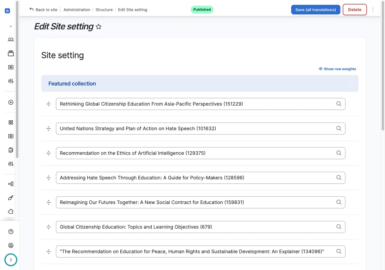 Featured Collection 설정