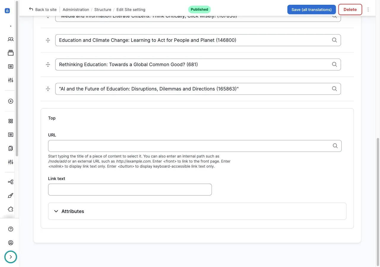 상단 팝업 설정